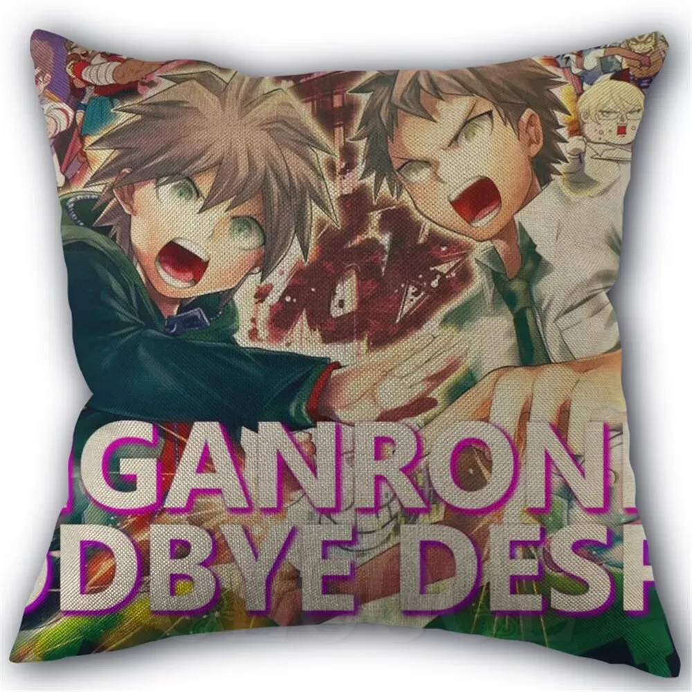 Danganronpa Anime Boy Girls Printed Soft Plush Pillowcase Polyester Cushion Cover Wedding Decorative Pillow Cover