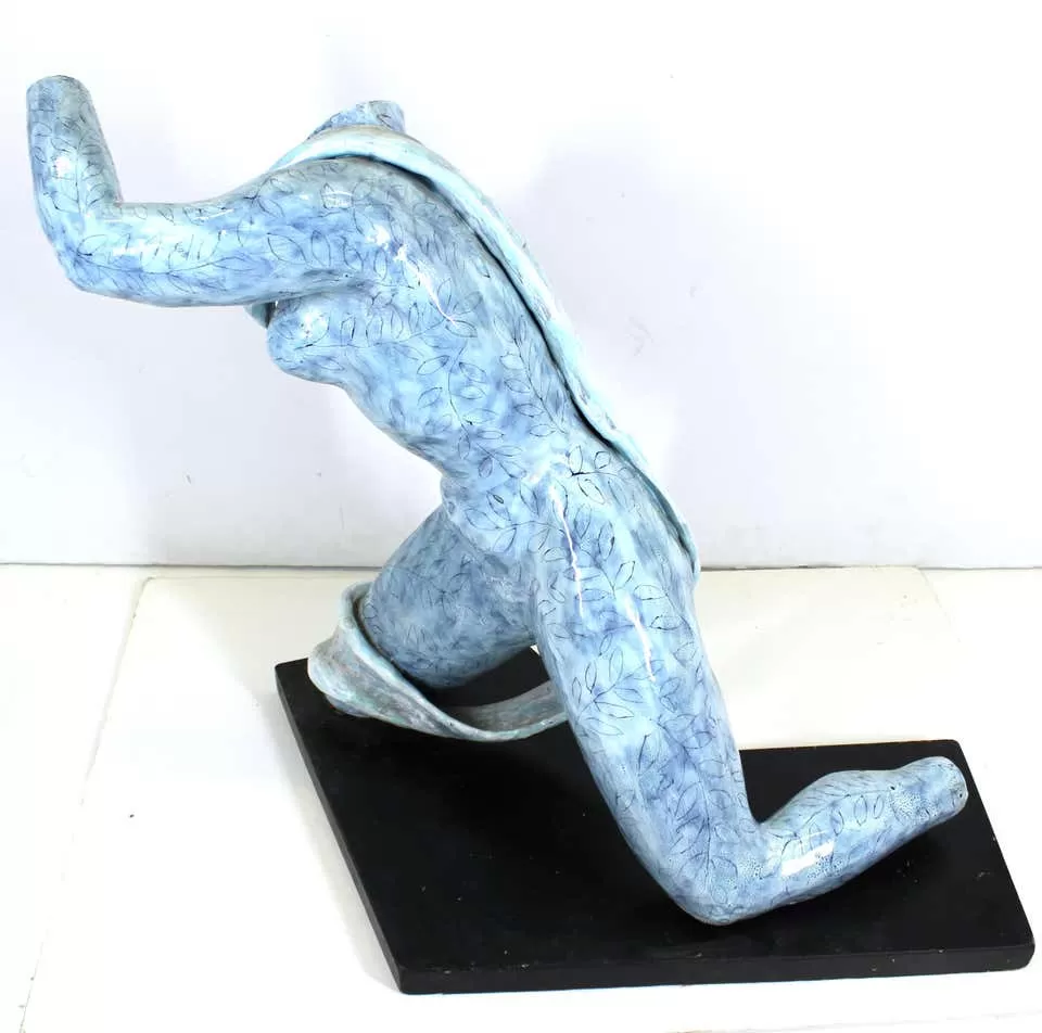 De Rosa For San Paolo Italian Glazed Ceramic Sculpture Of Female Nude