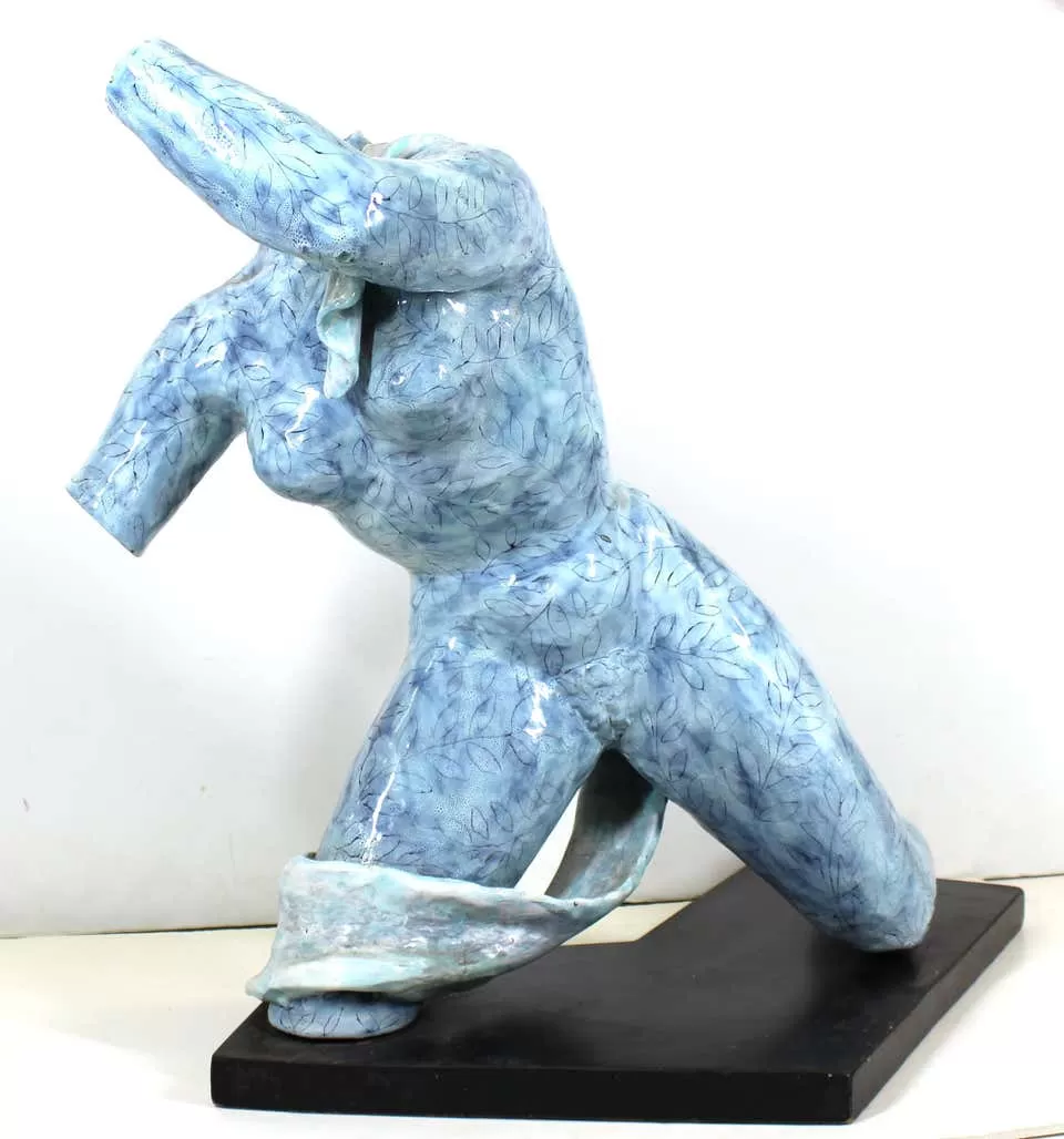 De Rosa For San Paolo Italian Glazed Ceramic Sculpture Of Female Nude