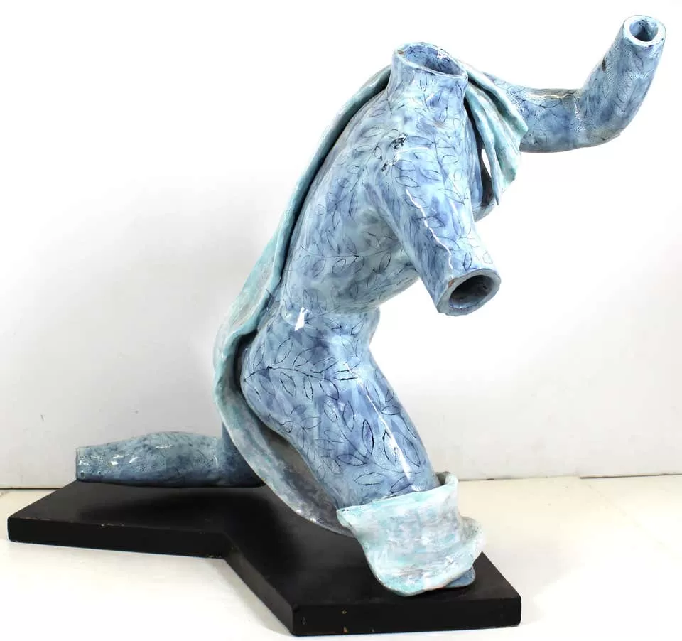 De Rosa For San Paolo Italian Glazed Ceramic Sculpture Of Female Nude