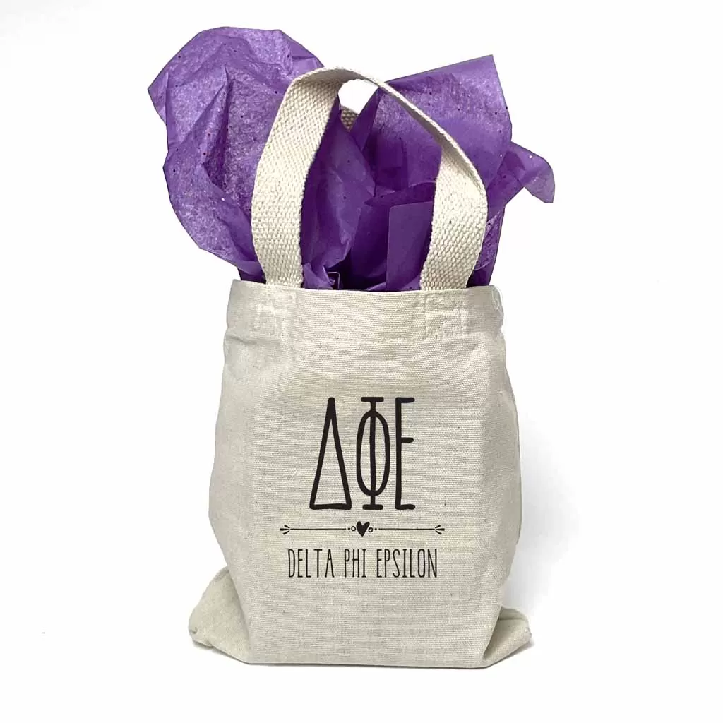 Delta Phi Epsilon Boho Design on Mini Tote Gift Bag