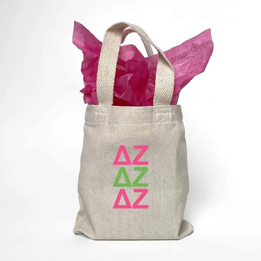 Delta Zeta Sorority Greek Letters Mini Tote Gift Bag