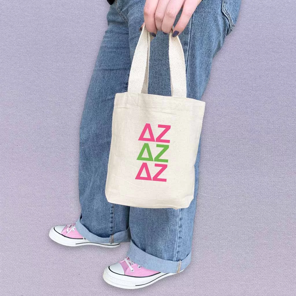 Delta Zeta Sorority Greek Letters Mini Tote Gift Bag