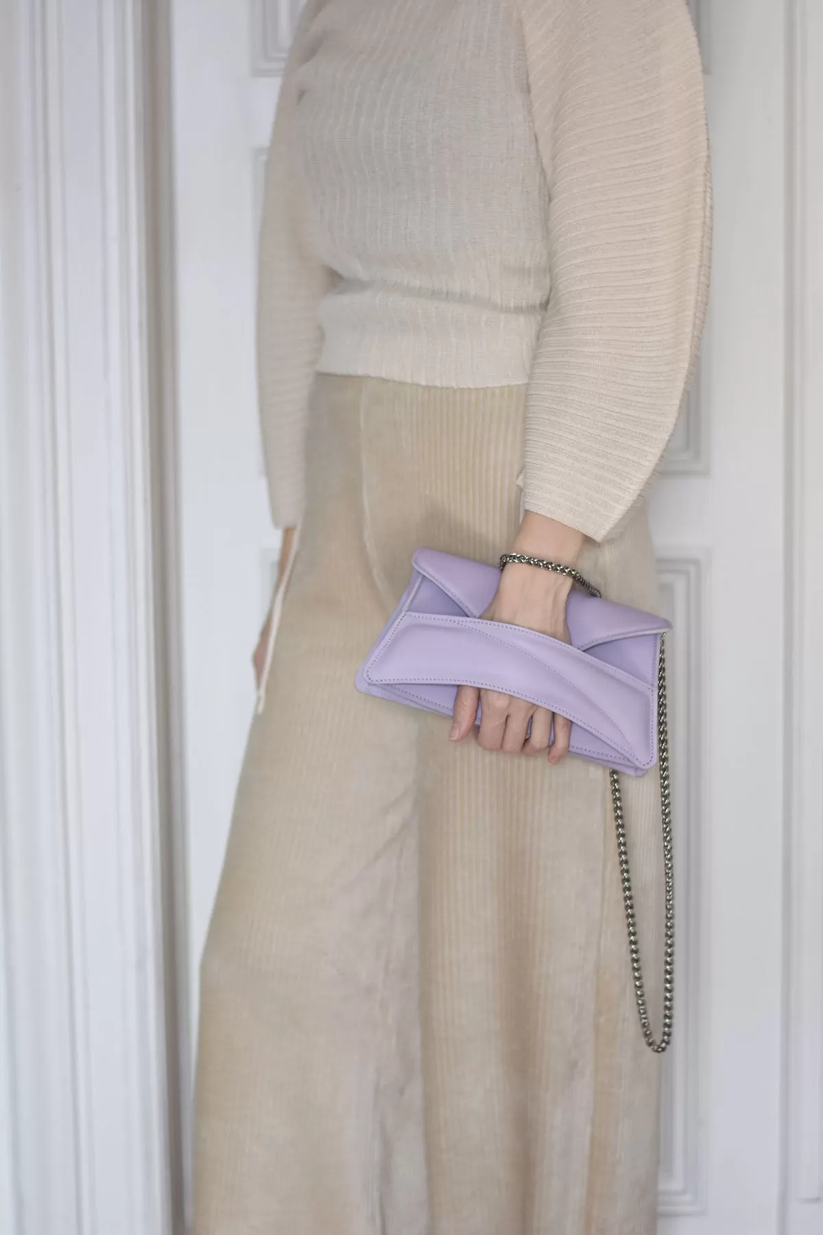 Diagonal Slashed Clutch - Size   Colour Options