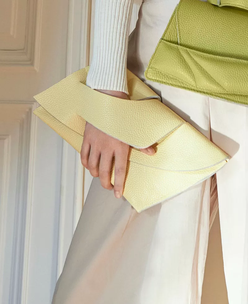 Diagonal Slashed Clutch - Size   Colour Options