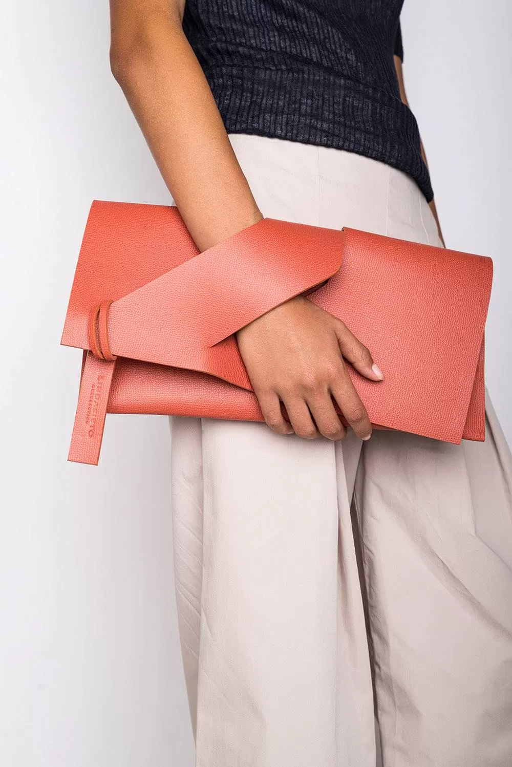 Diagonal Slashed Clutch - Size   Colour Options