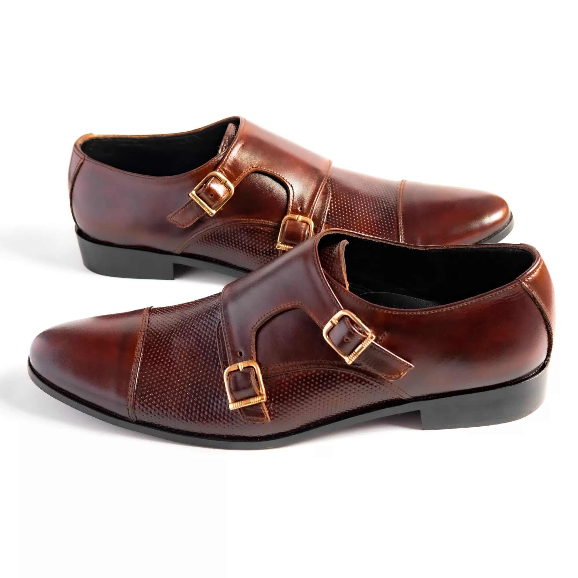 Double Monk Strap leather Executive Men Shoes