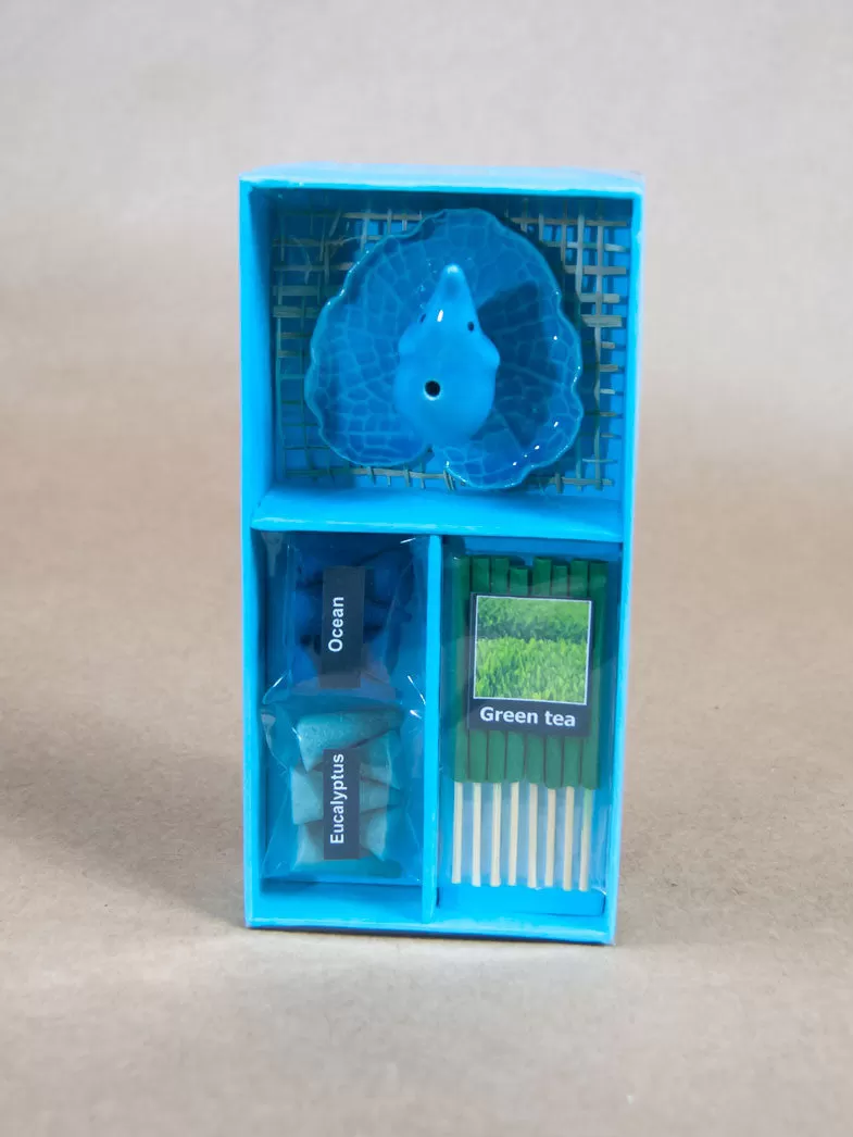 Elephant Incense Set with Ocean, Eucalyptus and Green tea