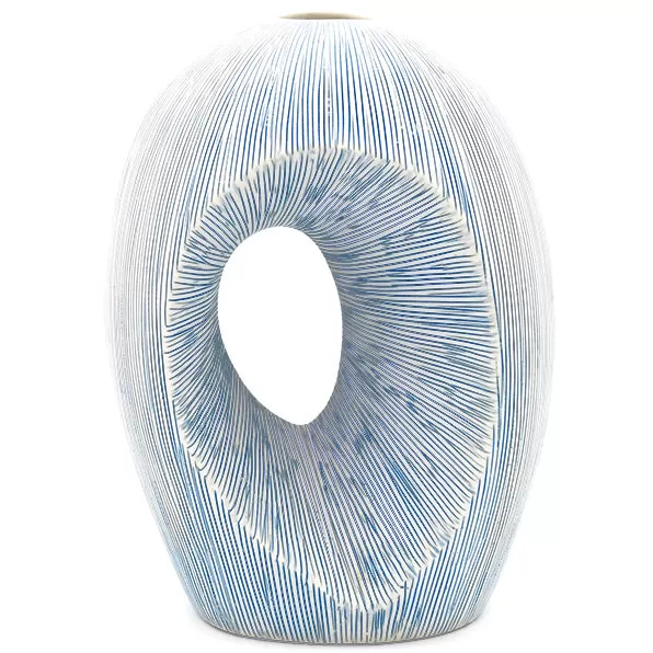 Elongated Toroid Porcelain Vase, 8