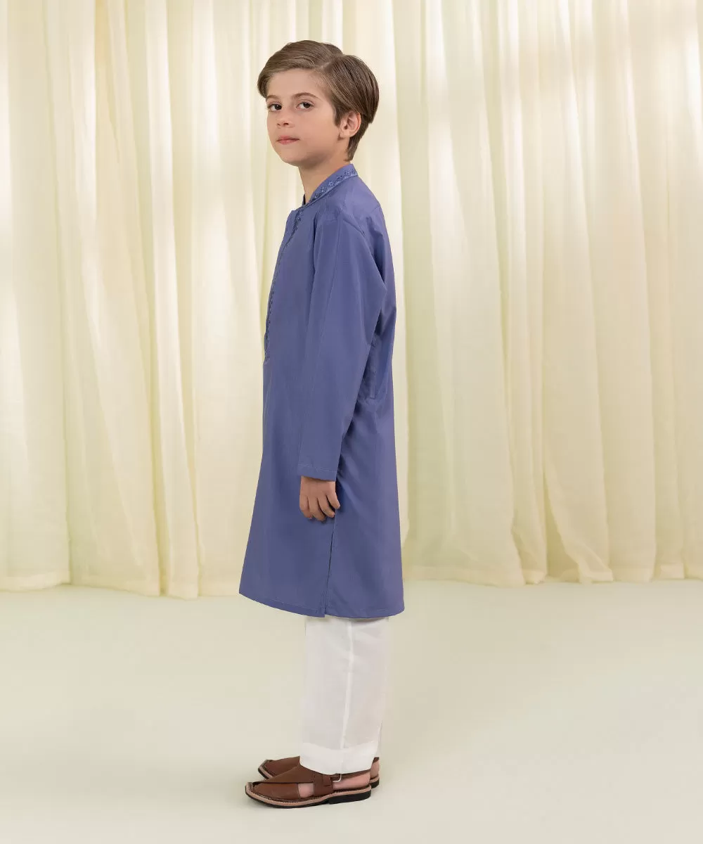 Embroidered Dobby Kurta