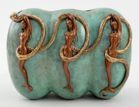 Erte "Eve" Patinated Bronze Bowl, 1989