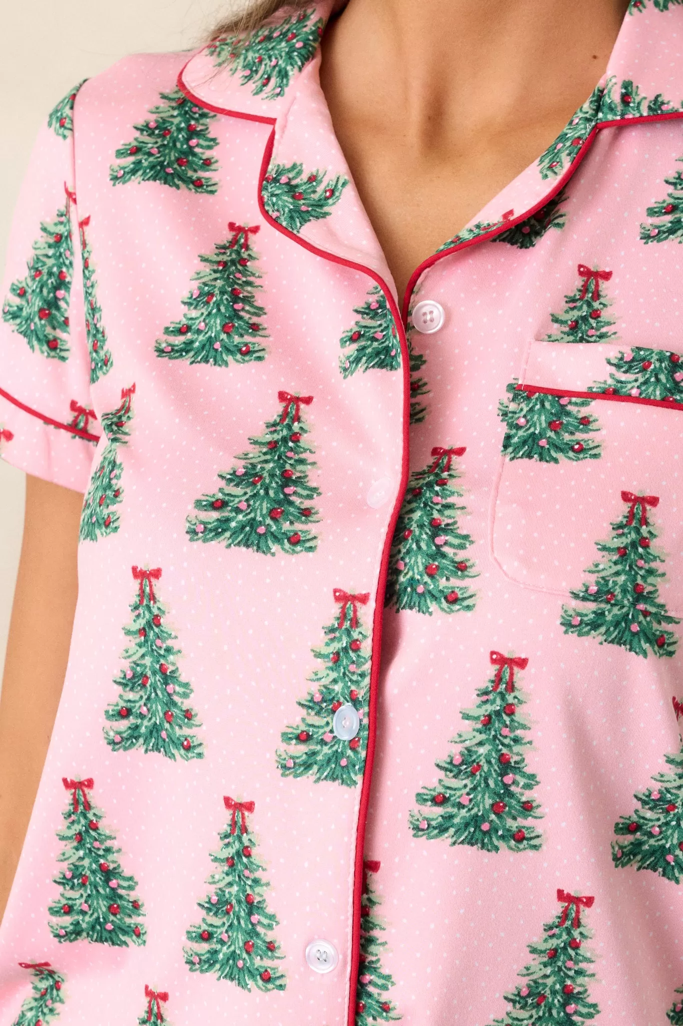 Evergreen Memories Pink Pajama Top