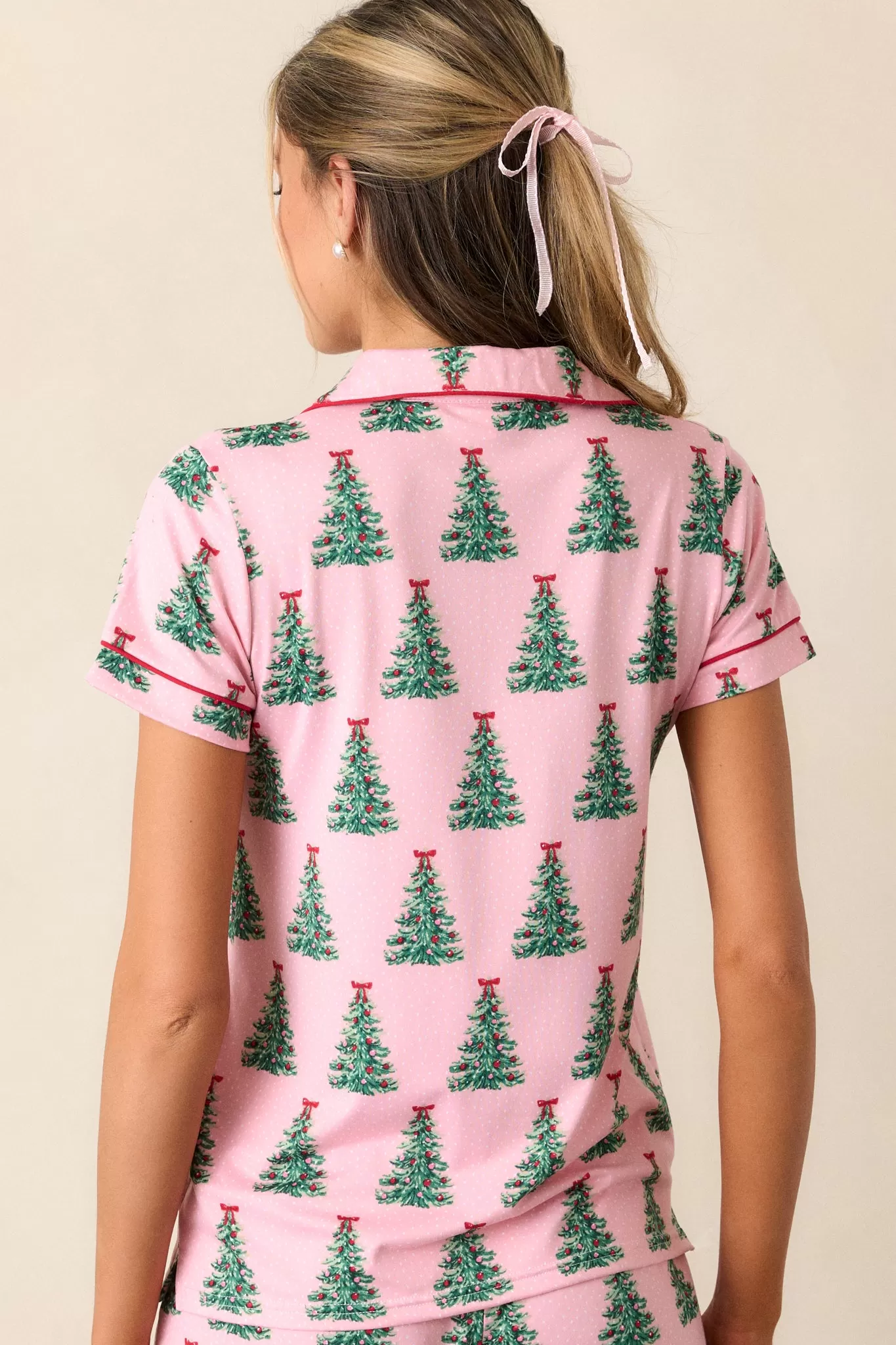 Evergreen Memories Pink Pajama Top