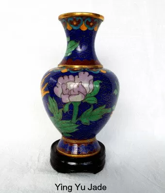 Exquisite  Vintage Chinese Cloisonne and Brass Vase