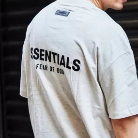 Fear of God Essentials Felt Logo Tee Light Oatmeal