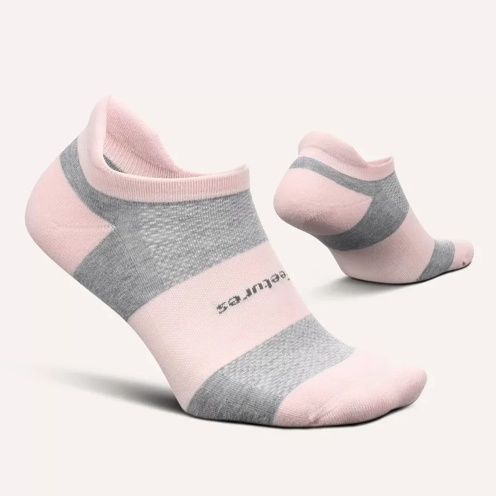 Feetures High Performance Cushion No Show Tab Socks - Pink Blanket