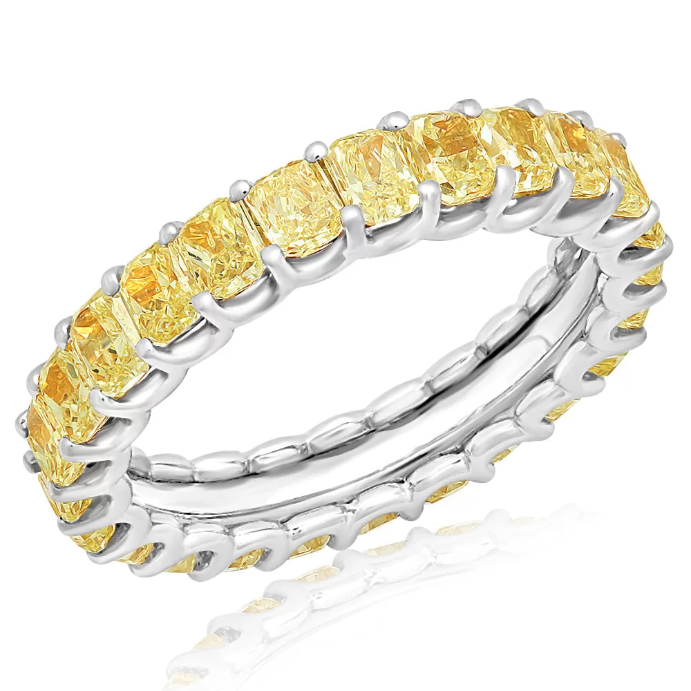 FLEUR 6 Carat Cushion Cut Diamond Eternity Band in Platinum 30 pointer By Mike Nekta SIZE 4-9