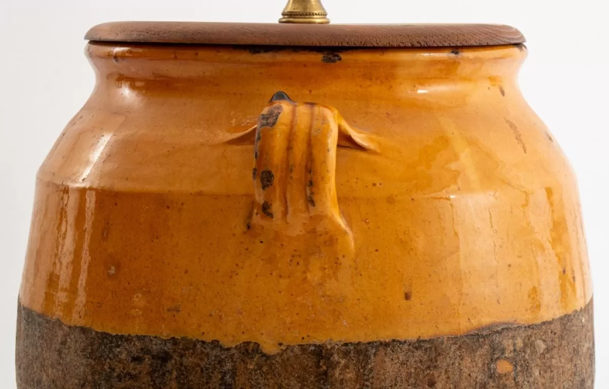 French Terracotta Confit Pot Lamp