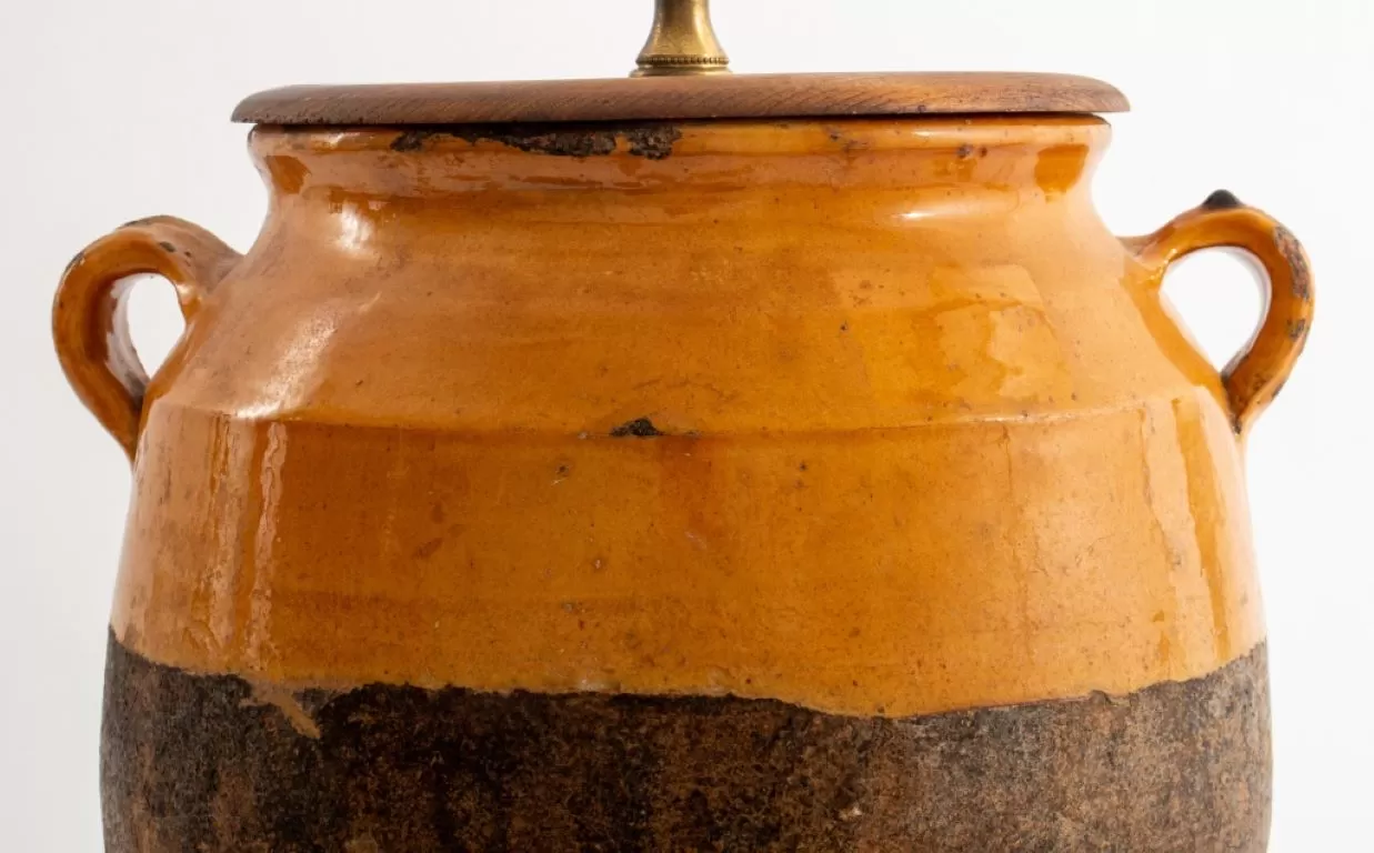 French Terracotta Confit Pot Lamp