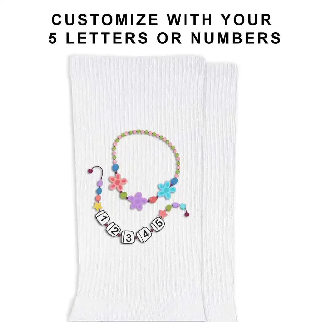 Friendship Bracelet Custom Text Designs on Socks