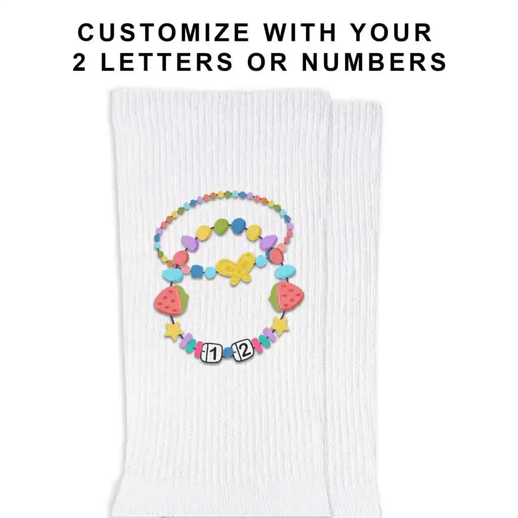 Friendship Bracelet Custom Text Designs on Socks