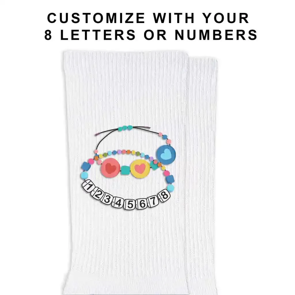 Friendship Bracelet Custom Text Designs on Socks