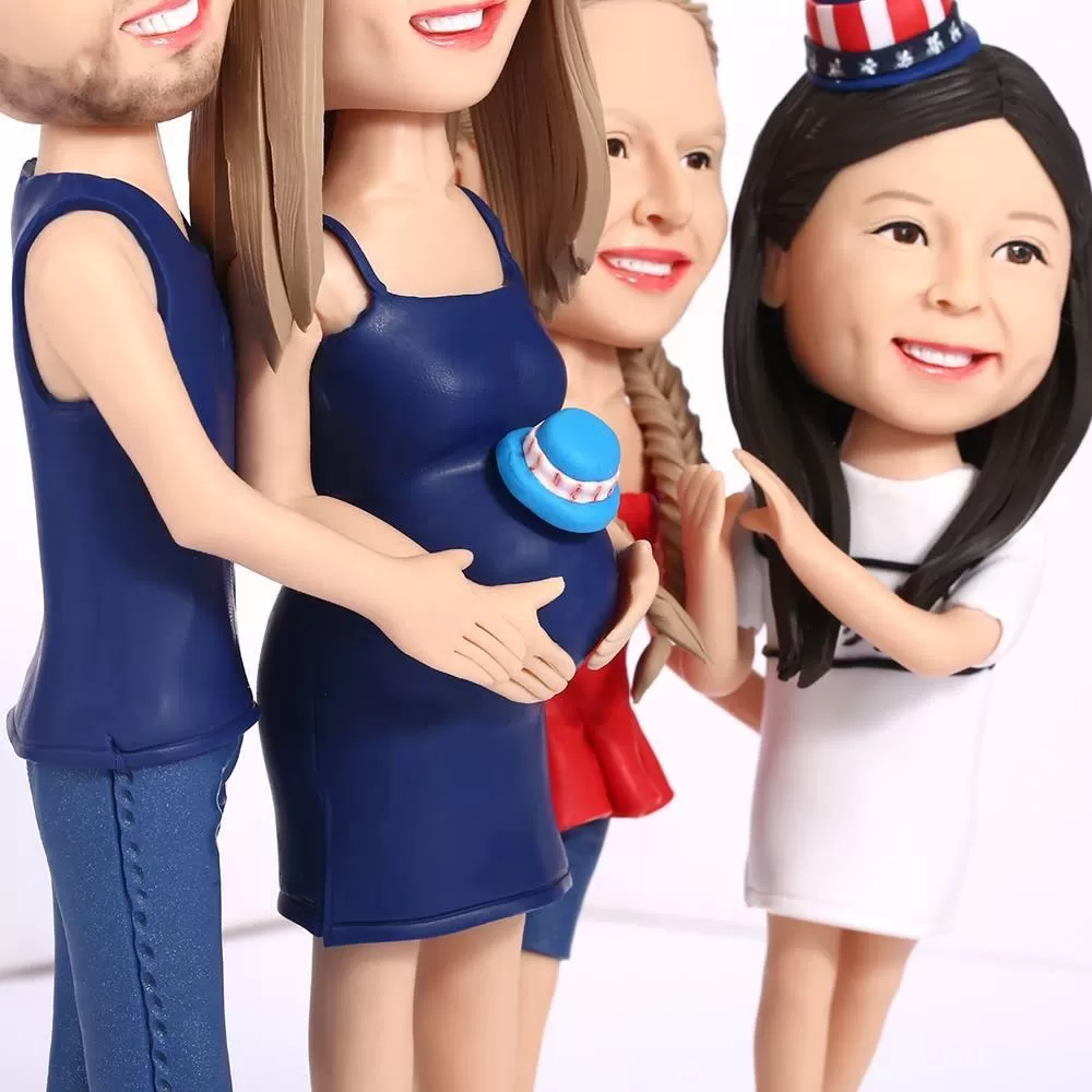 Fully Customizable 4 Person Bobblehead from Photo