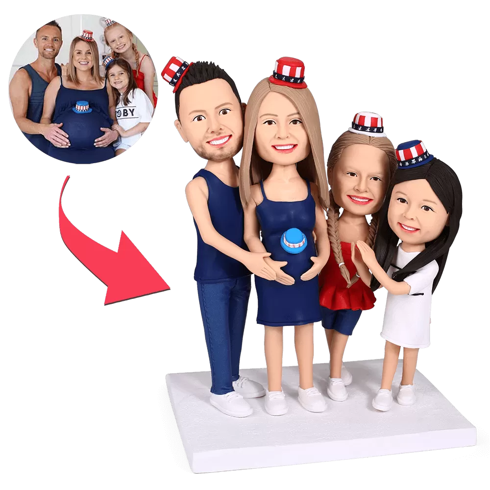 Fully Customizable 4 Person Bobblehead from Photo