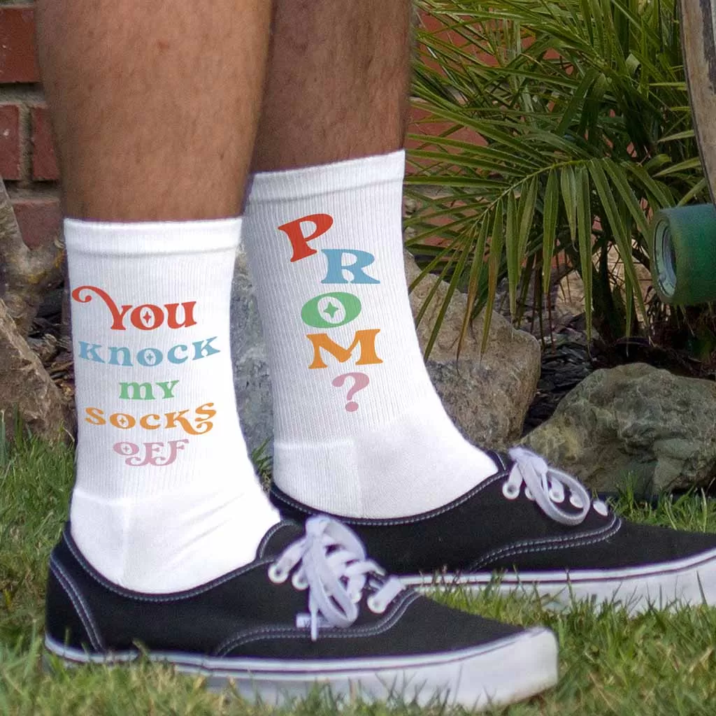 Funny Promposal Idea for Him or Her, You Knock My Socks Off