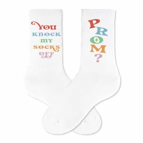 Funny Promposal Idea for Him or Her, You Knock My Socks Off