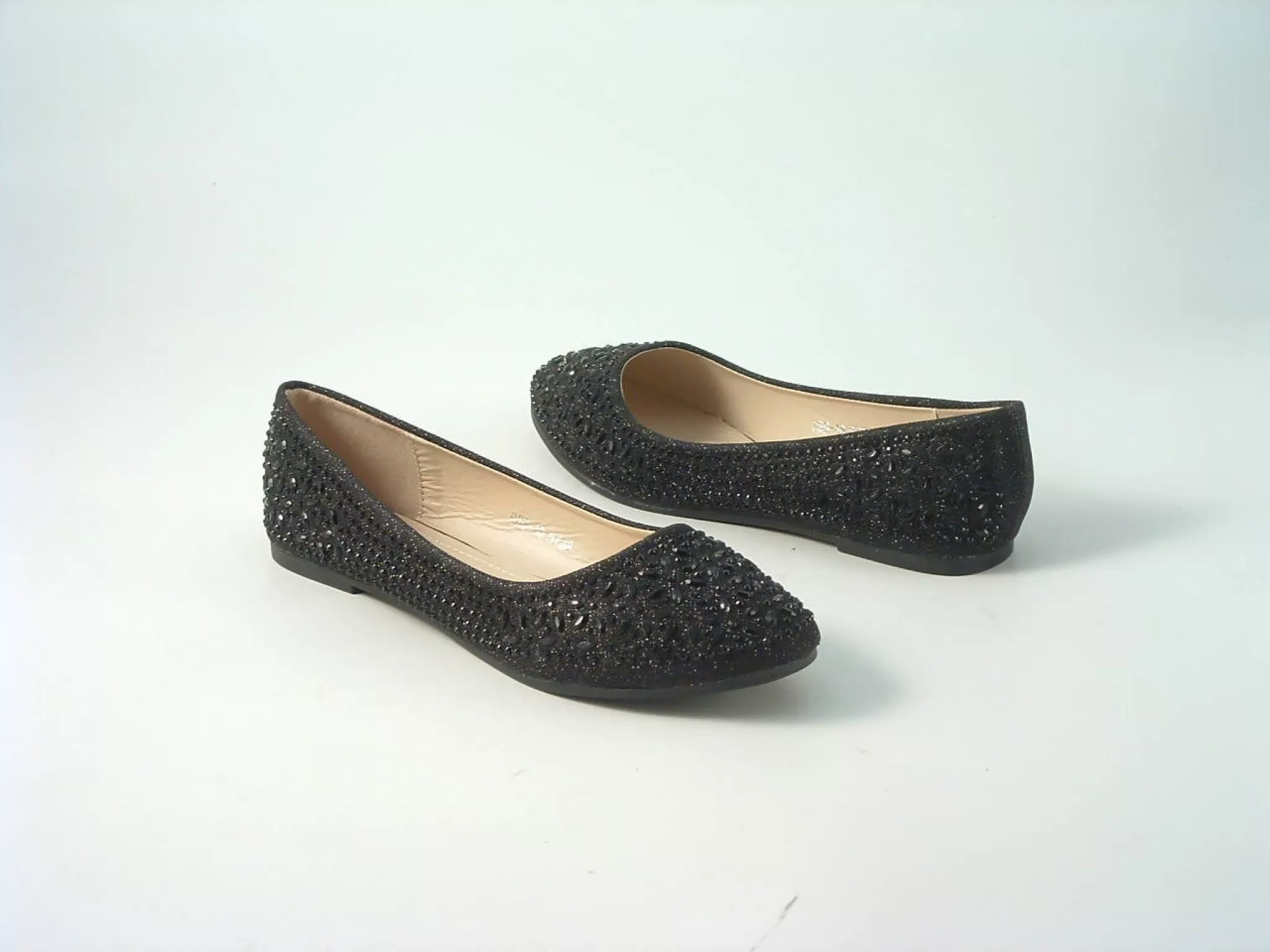 Glitz Shoes Divine Diamante Flat Ballerina Shoes