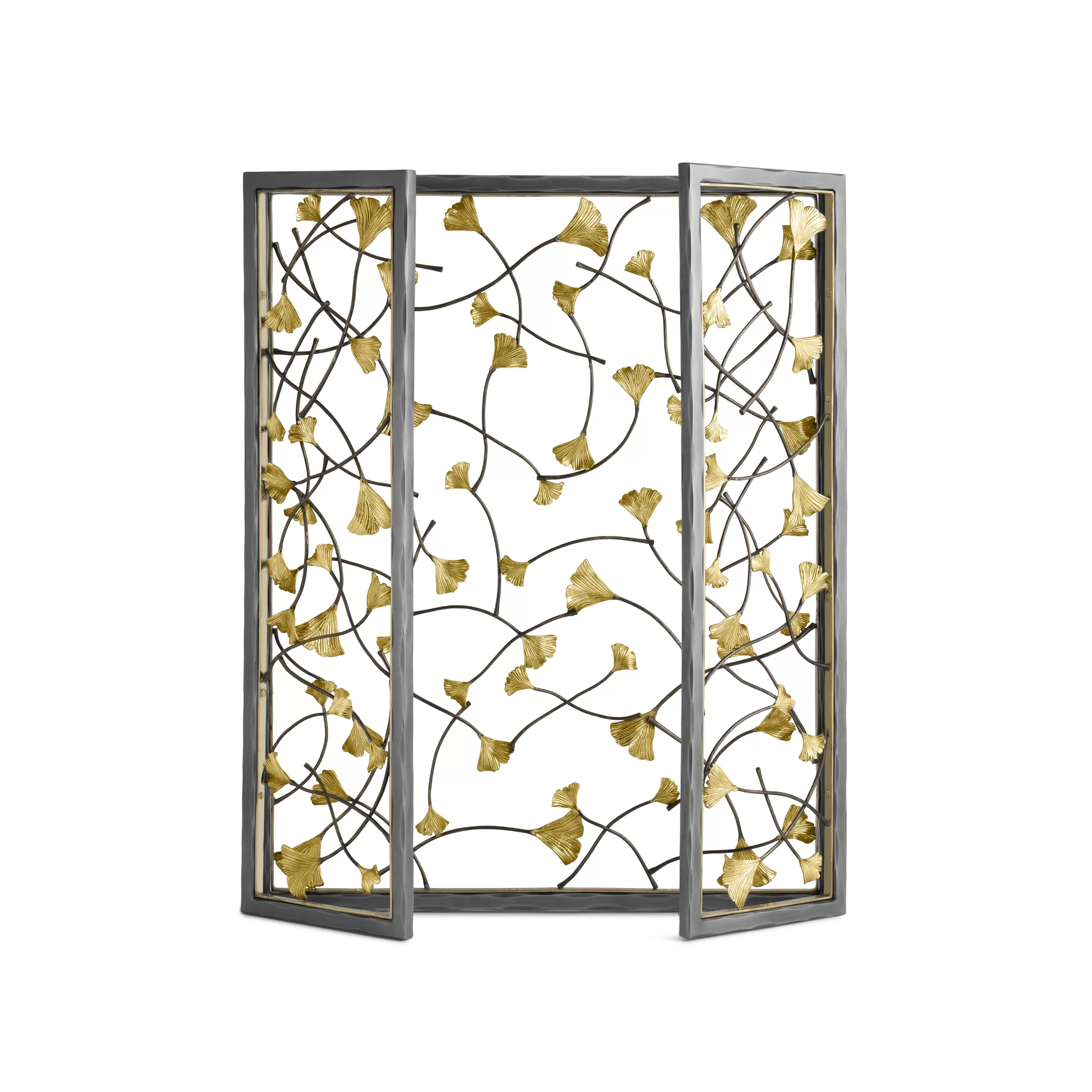 Golden Ginkgo Decorative Fireplace Screen