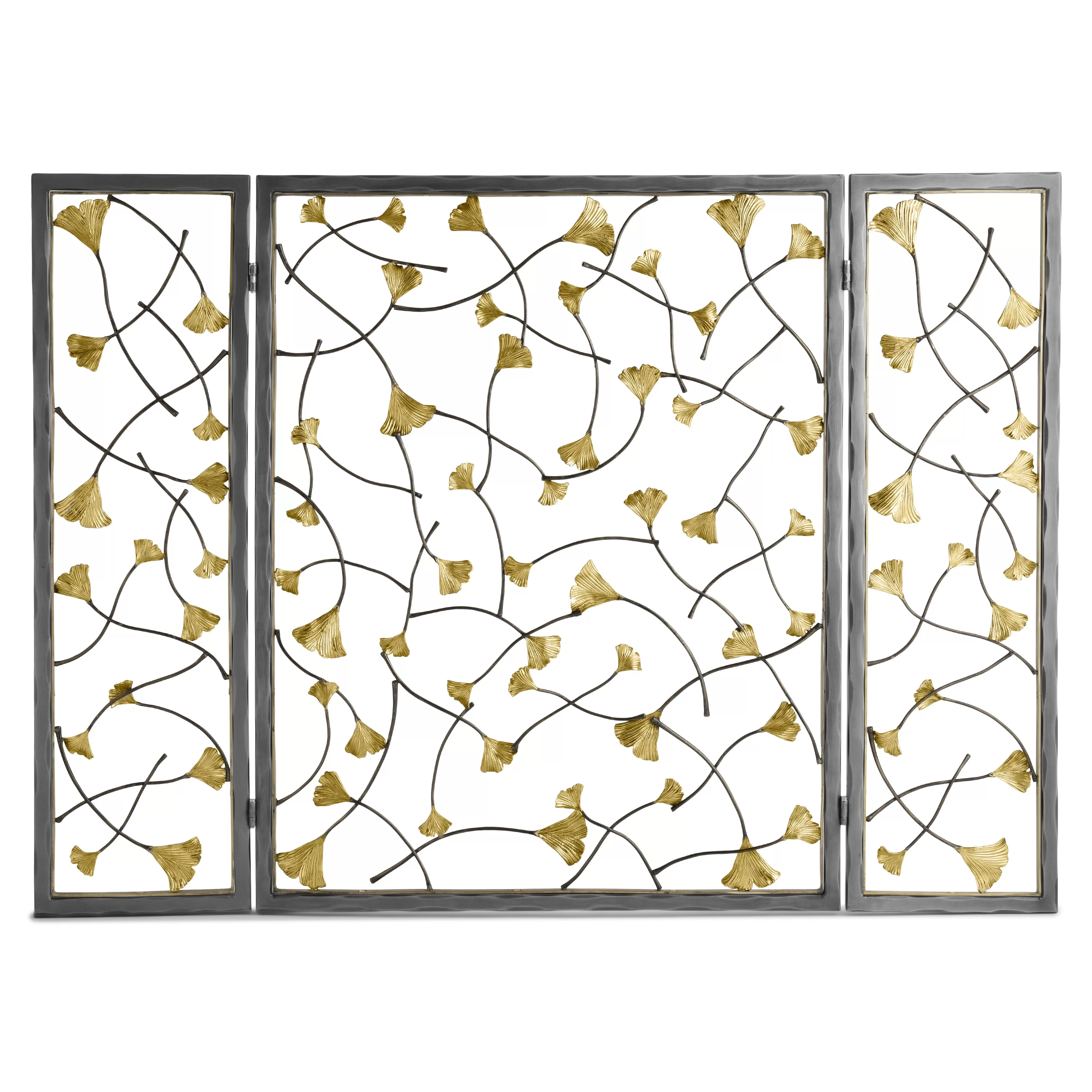 Golden Ginkgo Decorative Fireplace Screen