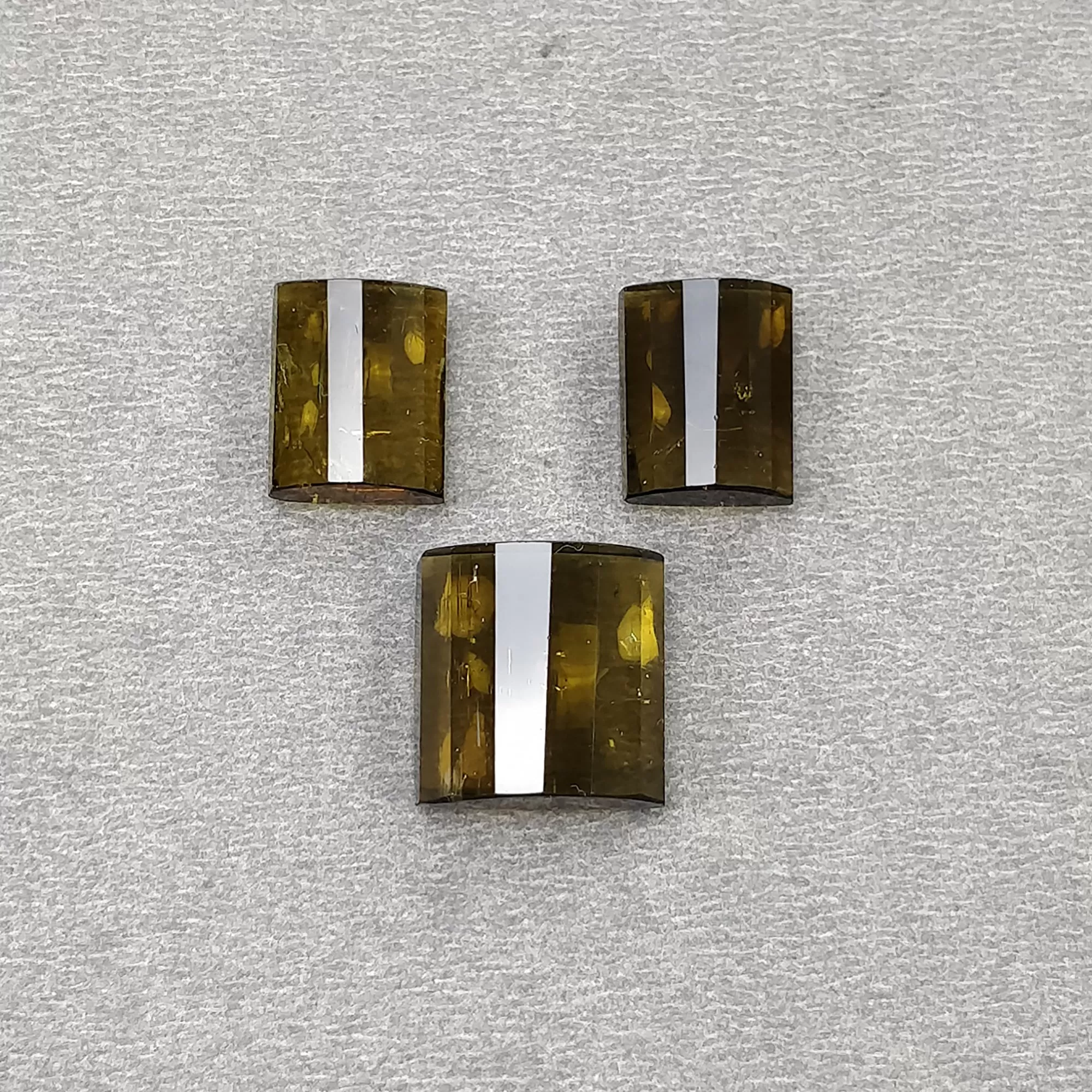 GREEN TOURMALINE Gemstone Fancy Cut : 28.10cts Natural Untreated Unheated Tourmaline Cushion Shape 12*10mm - 14mm 3pcs