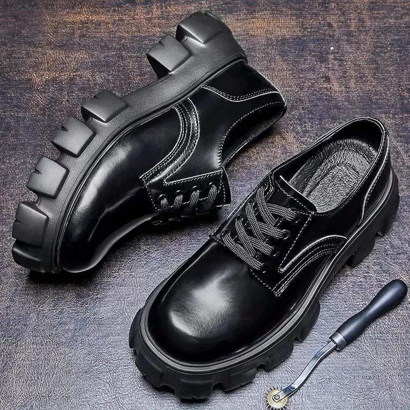 Handmade Men's Casual Shoes XCS403: Black Leather Dress Shoes