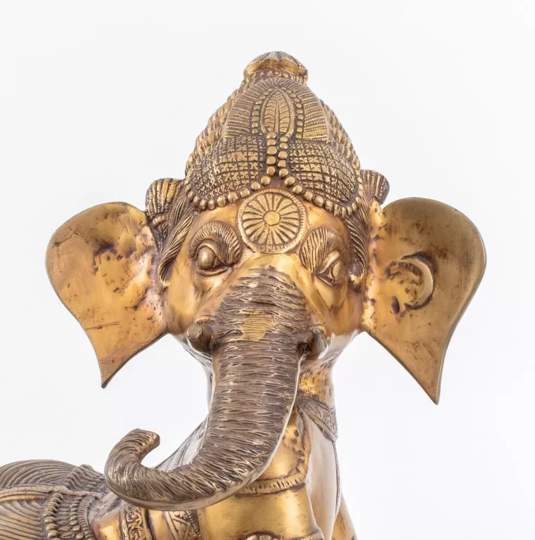 Indian Gilt Bronze Baby Ganesha Sculpture