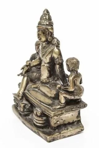 Indian Hindu Silver-Tone Metal Deity Figurine