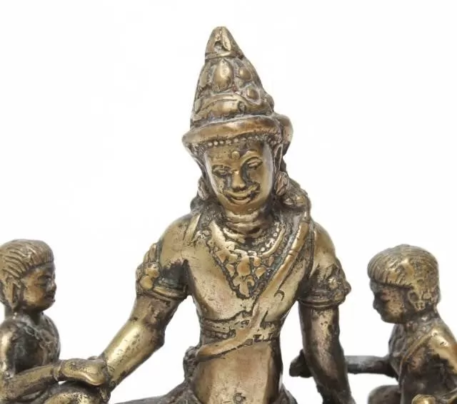 Indian Hindu Silver-Tone Metal Deity Figurine