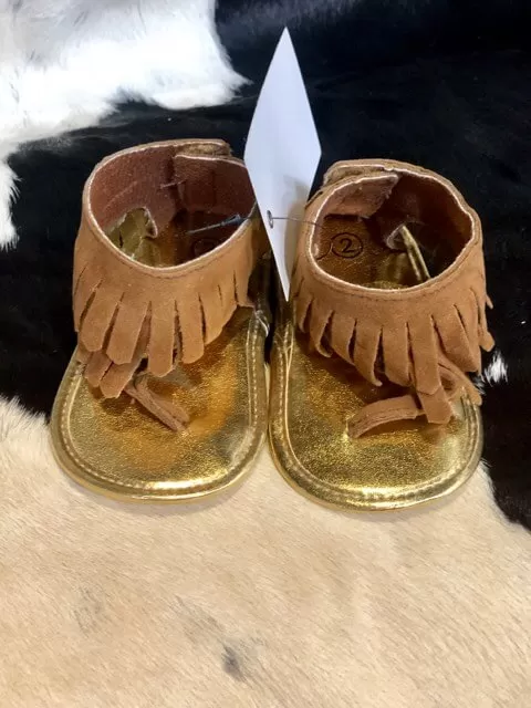 Infant Leather Tassel Sandals