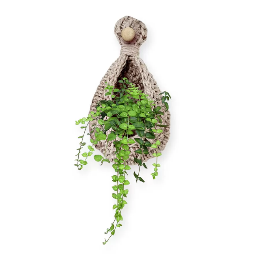 Jute Hanging Wall Planter Cum Basket