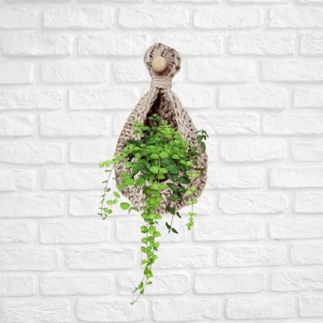 Jute Hanging Wall Planter Cum Basket