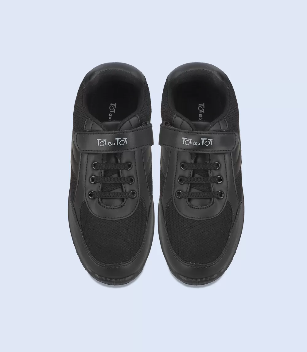 KB0153-BLACK-School Shoes For Boys