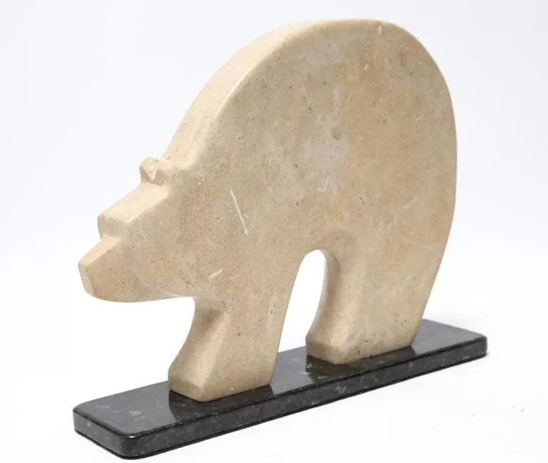 Kelly 'Nitushi' Byars Native American Polar Bear Hardstone Sculpture