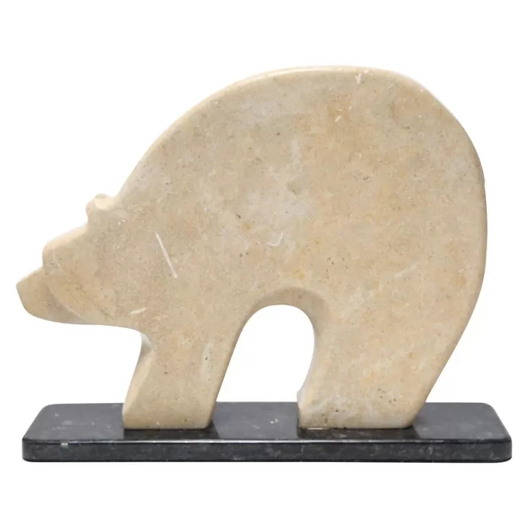 Kelly 'Nitushi' Byars Native American Polar Bear Hardstone Sculpture