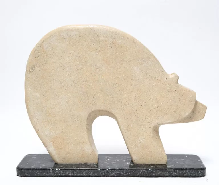 Kelly 'Nitushi' Byars Native American Polar Bear Hardstone Sculpture