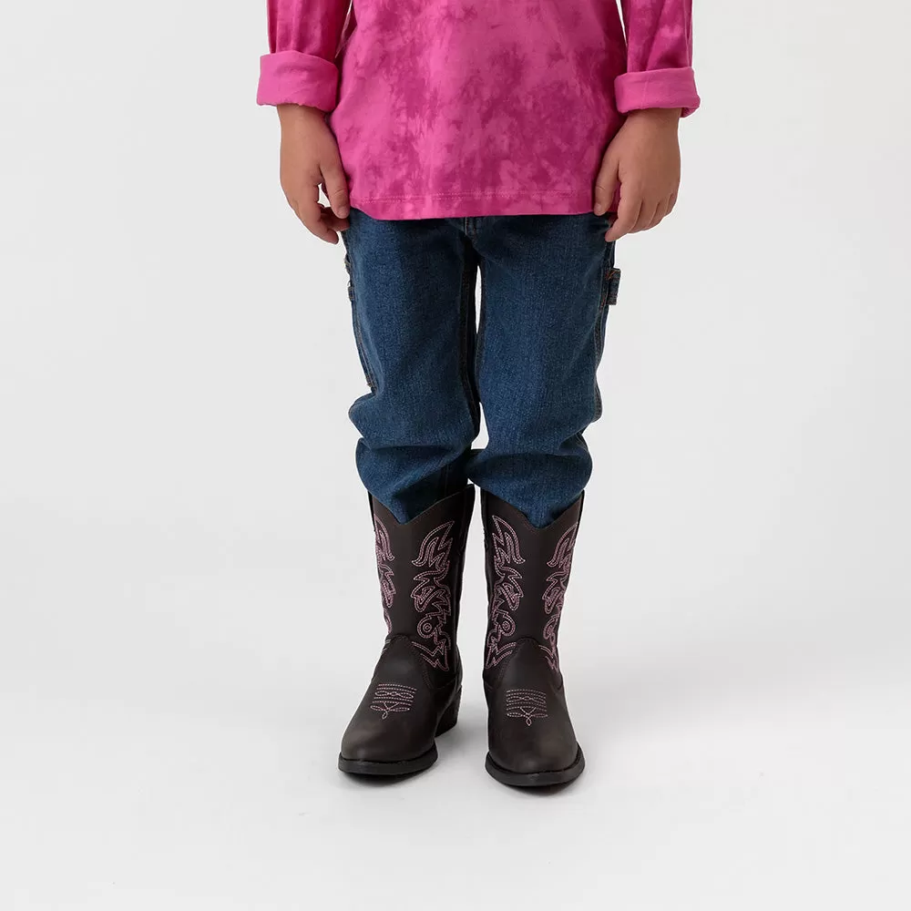 Kids' Ranch in Dark Brown/Pink