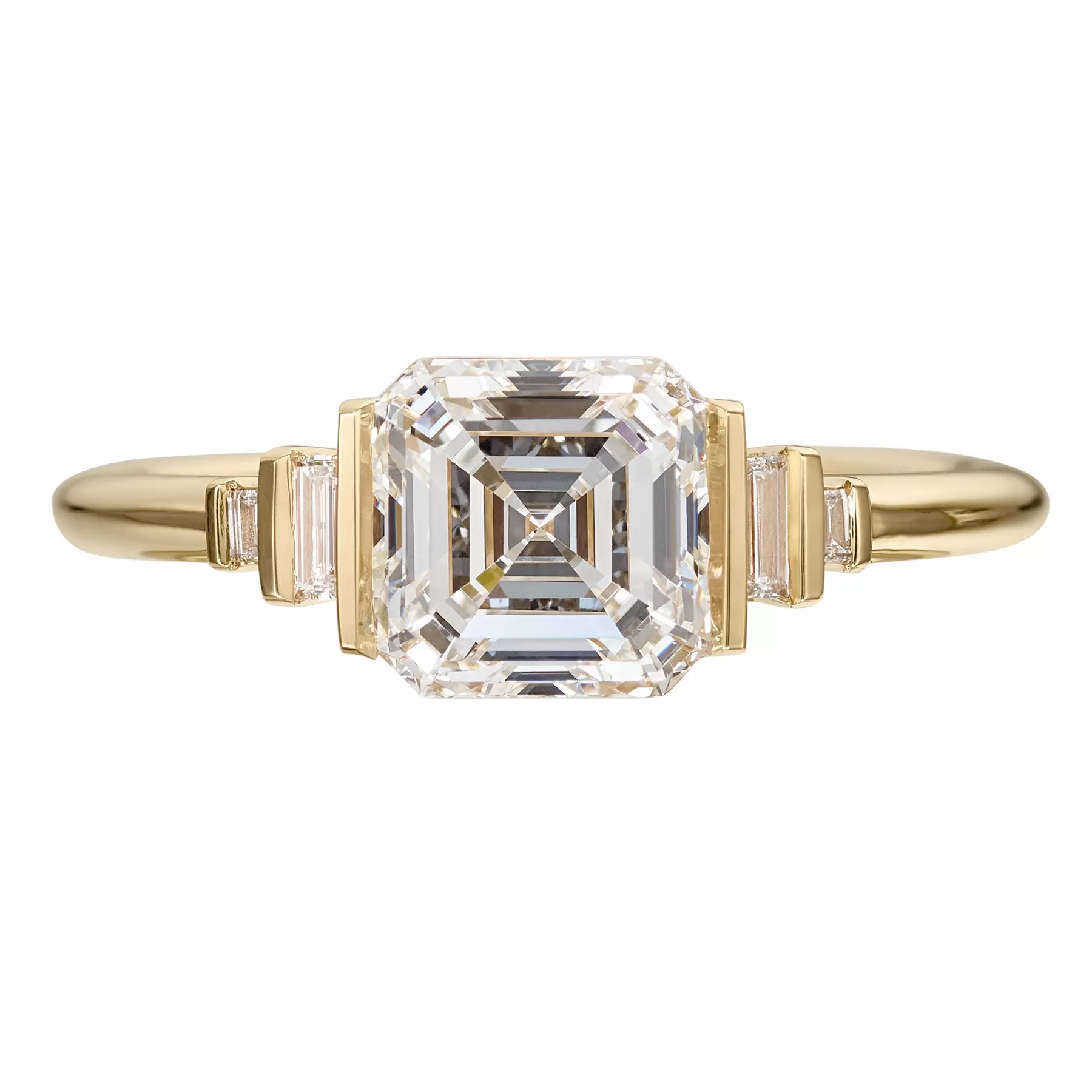 Lab Grown Asscher Diamond Engagement Ring