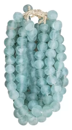 Large Recycled Glass Beads Strand | Blue Aqua