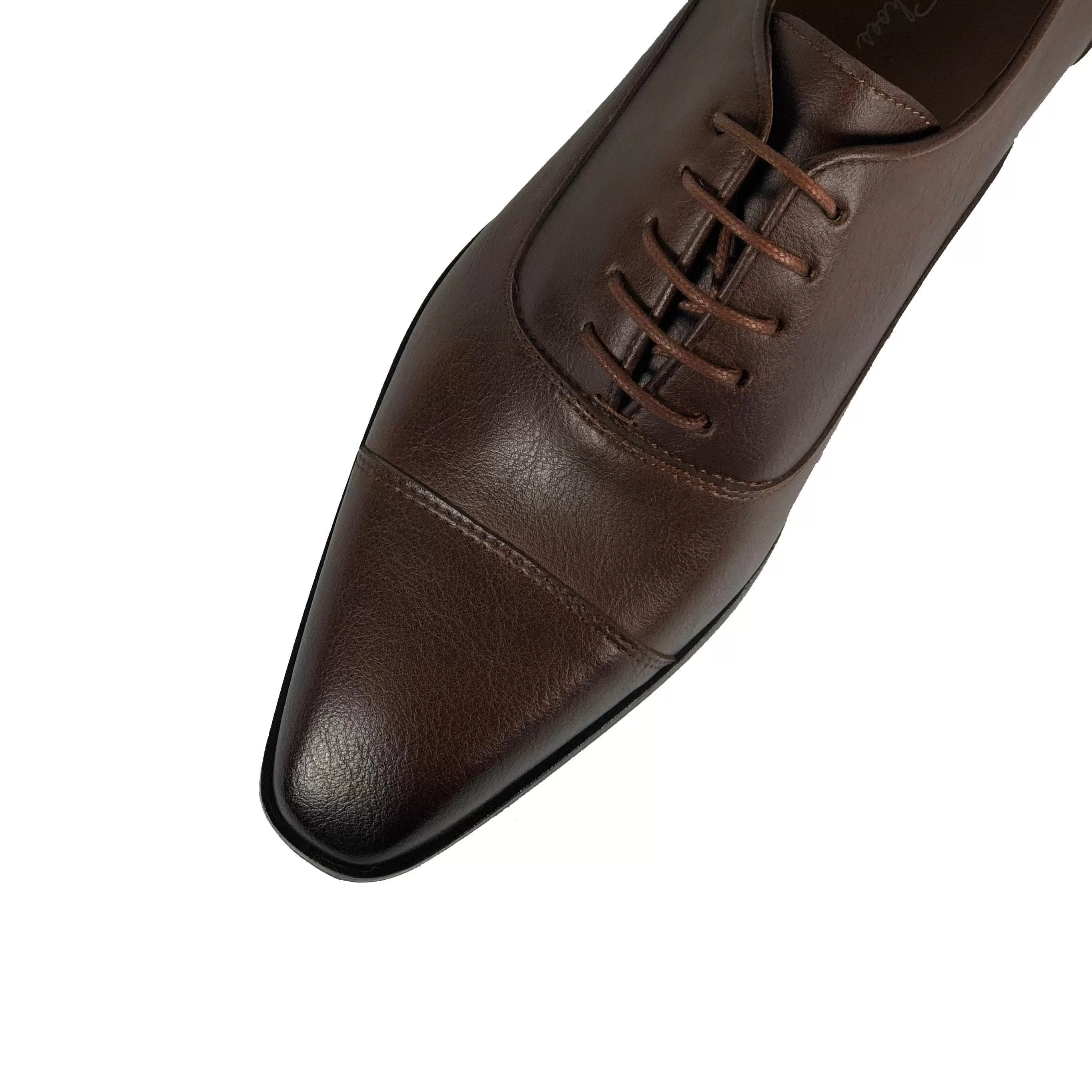 'Laurent' Cap-Toe Vegan Oxford by Zette Shoes - Brown