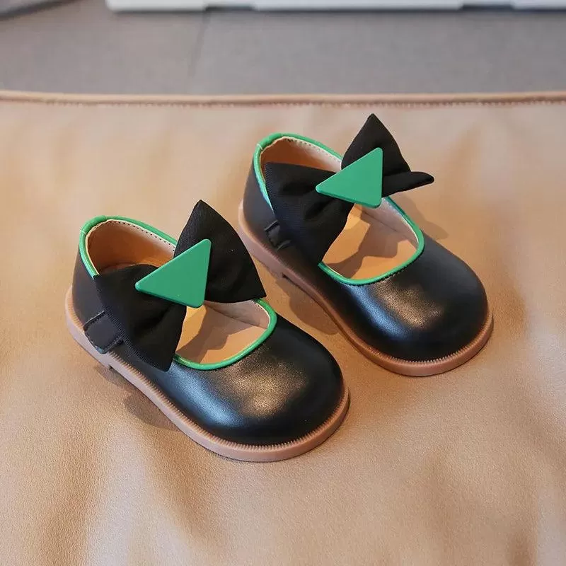 Leather Casual Shoes for Children Girls - Triangular Patch - G06042